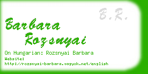 barbara rozsnyai business card